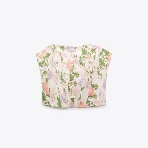 ZARA floral corset top size M